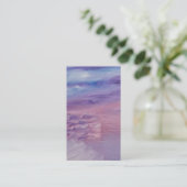 紫色の夕焼け 青いピンクのカラフルな抽象芸術 名刺 (スタンド正面)