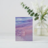 紫色の夕焼け 青とピンクのカラフルな抽象芸術 名刺 (スタンド正面)