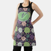 紫色の多肉性モノグラムのスクリプト エプロン (インサイチュ)