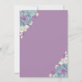 紫色の多肉果金ゴールド幾何学的ベビーシャワー 招待状 (裏面)