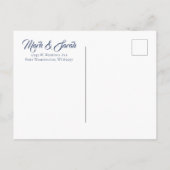 紫色の多肉結婚式の日付を保存 案内ポストカード (裏面)