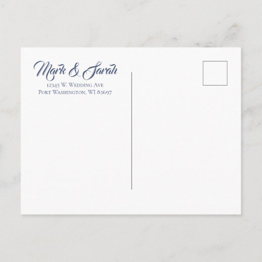 紫色の多肉結婚式の日付を保存 案内ポストカード (裏面)