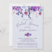 紫色の多肉質ブライダルシャワー招待 招待状 (正面)