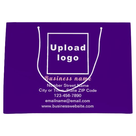 紫色の大きいサイズのビジネスブランド抱き枕 ラージペーパーバッグ (正面)