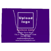 紫色の大きいサイズのビジネスブランド抱き枕 ラージペーパーバッグ (裏面)