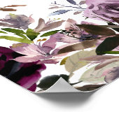 紫色の大きなピンクのフローラ14テーブルの座席表 ポスター (角)