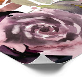 紫色の大きなピンクのフローラ17テーブルの座席表 ポスター (角)