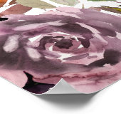 紫色の大きなピンクのフローラ18テーブルの座席表 ポスター (角)