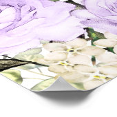 紫色の大きなフローラ8台結婚の座席表 ポスター (角)