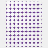 紫色の大きな白い水玉模様 フリースブランケット (正面)