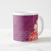 紫色の大きな花ジャンボマグスープアイスクリーム ジャンボコーヒーマグカップ (正面右)
