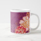 紫色の大きな花ジャンボマグスープアイスクリーム ジャンボコーヒーマグカップ (右)