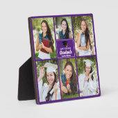 紫色の大学院コラージュ正方形の卒業写真6 フォトプラーク (正面)