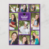 紫色の大学院フォトコラージュ卒業 ポストカード (正面)