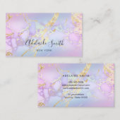 紫色の大理石にシミュレートされたグリッター詳細 名刺 (正面/裏面)