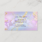 紫色の大理石にシミュレートされたグリッター詳細 名刺 (裏面)