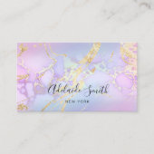 紫色の大理石にシミュレートされたグリッター詳細 名刺 (正面)