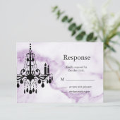 紫色の大理石のシャンデリアRSVP 出欠カード (スタンド正面)
