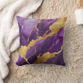 紫色の大理石のパターン(金ゴールド) クッション (ブランケット)