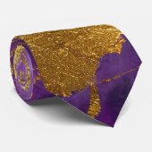 紫色の大理石のパターン(金ゴールド) ネクタイ (ロール)