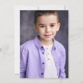 紫色の大理石の宝石写真最初の聖餐式 招待状 (裏面)