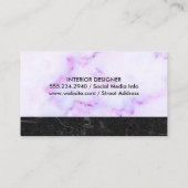 紫色の大理石テクスチャ |ブラック石板大理石 名刺 (裏面)