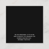 紫色の大理石製イヤリング表示 スクエア名刺 (裏面)