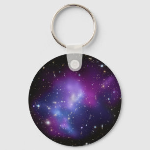 紫色の天体宇宙空白の写真 キーホルダー
