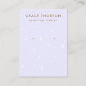 紫色の天空の星のイヤリングディスプレイ 名刺 (正面)