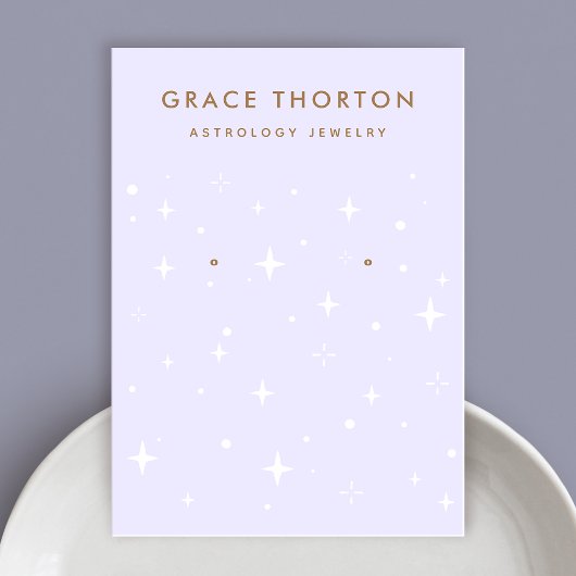 紫色の天空の星のイヤリングディスプレイ 名刺
