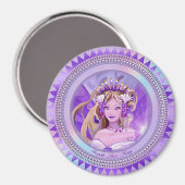 紫色の太陽の妖精マグネット マグネット (正面/裏面)