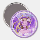 紫色の太陽の妖精マグネット マグネット (正面/裏面)