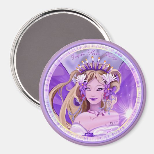 紫色の太陽の妖精マグネット マグネット (正面/裏面)