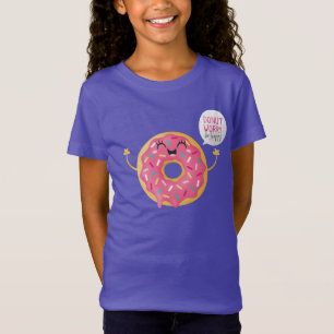 紫色の女の子のワイシャツのカッコいいドーナツ心配は幸せです Tシャツ