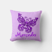 紫色の女の子の一流の蝶クッションの枕 クッション (正面)
