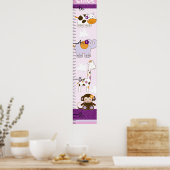 紫色の女の子の動物の保成長のグラフ8x44! ポスター (キッチン)