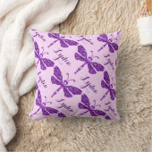 紫色の女の子の名前トンボ柄クッション枕 クッション (ブランケット)