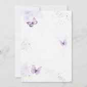 紫色の女の子の最初の聖なる聖体十字蝶 招待状 (裏面)