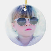 紫色の女の子の最初の聖餐式の写真 セラミックオーナメント (正面)