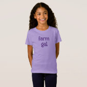 紫色の女の子のTシャツの「ファームギャル」 Tシャツ (正面フル)