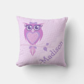 紫色の女の子はフクロウのchervonのクッションの枕を示しました クッション (正面)