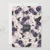 紫色の女の子ゴシックハロウィーンベビーシャワー 招待状 (裏面)