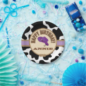 紫色の女性のカーボーイの誕生日、カスタマイズ可能なプレート ペーパープレート (パーティー)