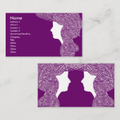 紫色の女性名刺 名刺 (正面/裏面)