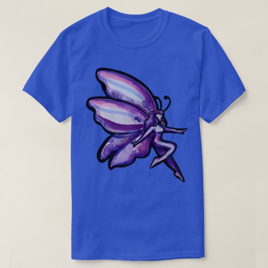 紫色の妖精アートパープル妖精妖精ガーデニング Tシャツ (デザイン正面)