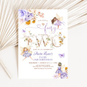 紫色の妖精バタフライマジカルフローラ2nd誕生日 招待状