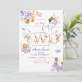 紫色の妖精バタフライマジカルフローラ2nd誕生日 招待状 (スタンド正面)