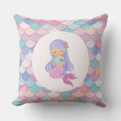 紫色の子どもっぽい人魚 クッション (正面)