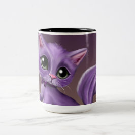 紫色の子猫のツートーンマグ ツートーンマグカップ