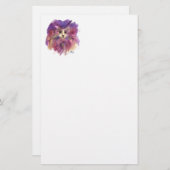 紫色の子猫，かわいい子猫ポートレート，白 便箋 (正面/裏面)